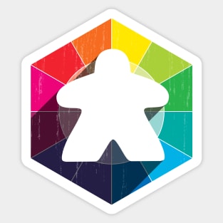 Hexagon Meeple Full Spectrum Sticker